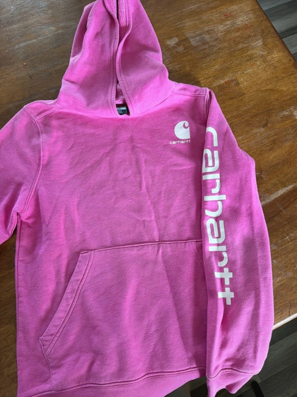 Youth Girls Carhartt Pink Hoodie Sweatshirt ~ XL (14)